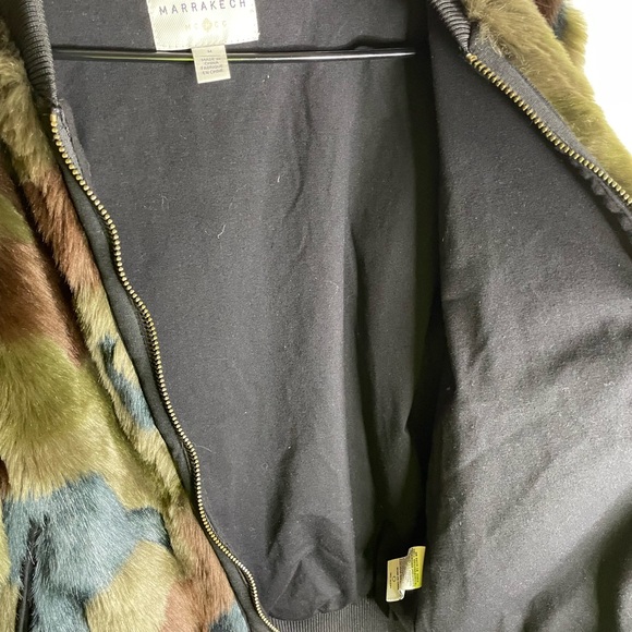 Marrakech Anthropologie Alyssa Camo Bomber Jacket Green/Brown Size Medium - Picture 11 of 11